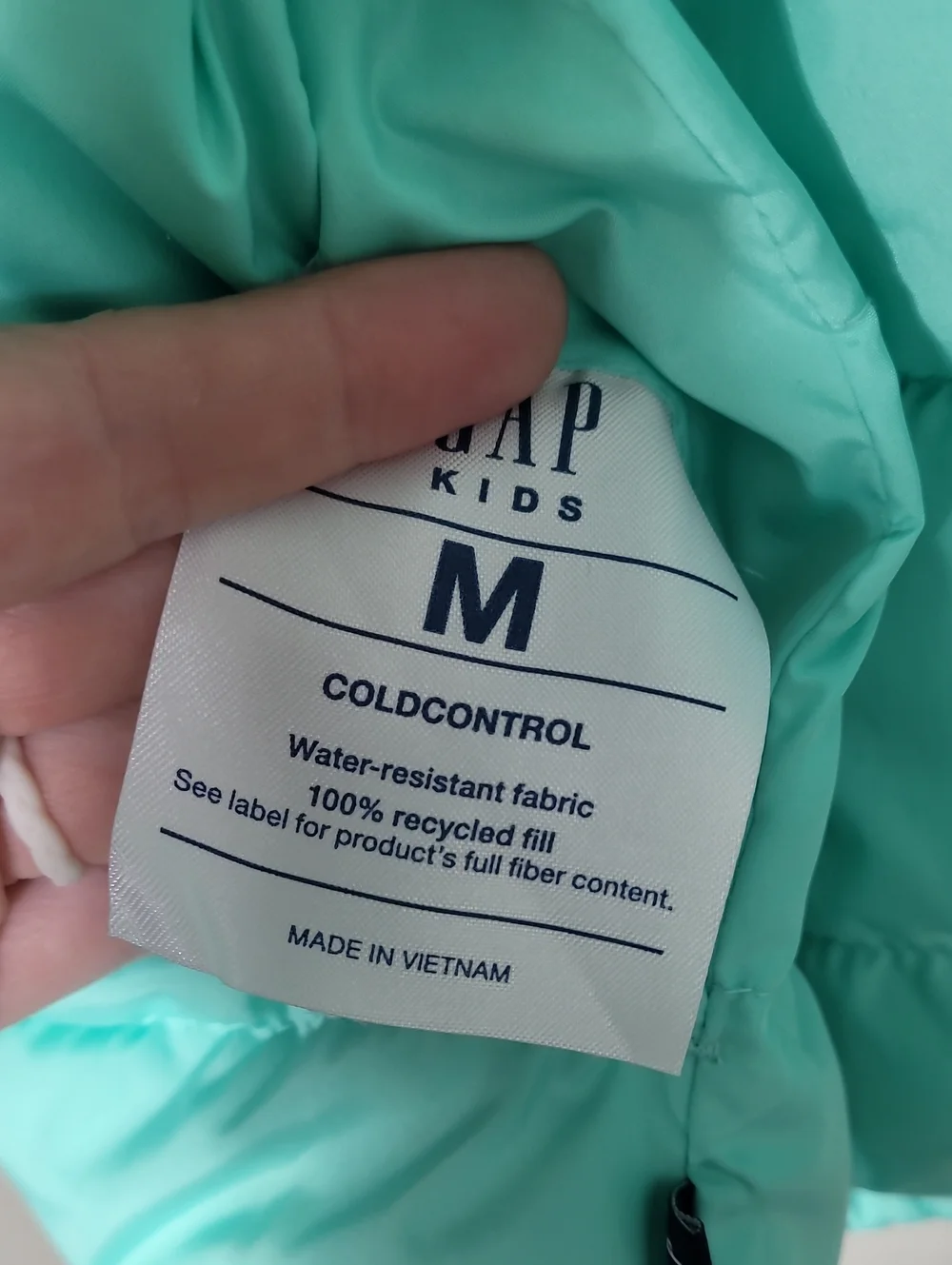 Gap Girls Reversible Puffer Jacket Size Medium 8 Navy Stars Teal Winter Kids